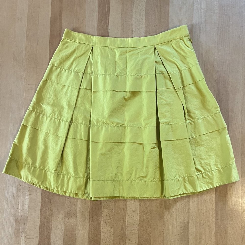 J Crew Tiered Skirt Knee Length Yellow 6